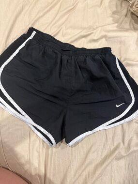 Nike Black Running Shorts with White Piping